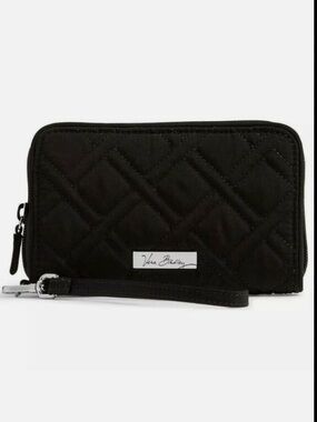 Vera Bradley Black Quilted Wristlet Wallet with Strap